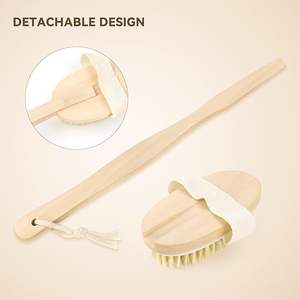 Sikat pemijat tubuh pegangan panjang dapat dilepas bulu kayu alami pengelupasan mandi punggung kering sikat tubuh spons <span class=keywords><strong>Loofah</strong></span> Sisal - Product Image 4