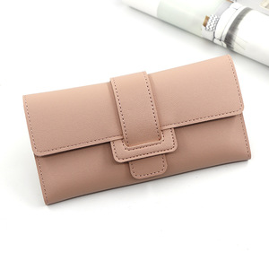 Fashion Korean Three Fold <b>Long</b> Purse For Women Snap Closure Handheld Coin <b>Wallet</b> Multi Card Slot Ladies Clutch Factory Supply - Product Image 3