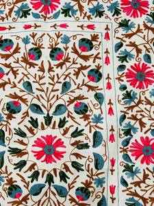 Traditional Cotton Suzani <b>Throw</b> Hand Embroidered Bedsheet <b>Bed</b> <b>Cover</b> Uzbek Textile Colorful Wall Decor - Product Image 6