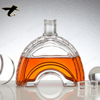 Bouteille de vin en verre de luxe personnalisée, grande capacité, corps transparent, design sérigraphié, bouchon à couronne, couleur et forme personnalisées
