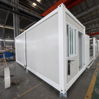 Maison conteneur pliable personnalisée, séparée en zones humides et sèches, certifiée CE, étanche, préfabriquée, pour bureaux et dortoirs, destinée aux projets d'infrastructure