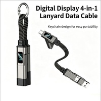 Nouveau 2026 – Cordon de charge rapide 4-en-1 avec affichage LED, 65W, tressé, 0,2m, PD3.1, 40Gbps, 6A, Type C pour téléphones Android et ordinateurs portables
