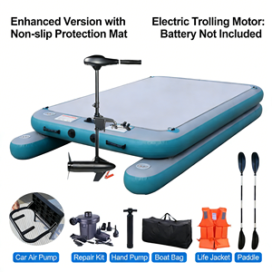 Plataforma Flotante de Agua, <span class=keywords><strong>Isla</strong></span> Inflable, Muelle Flotante, Muelle Inflable Plegable para Exteriores con Tecnología Drop Stitch - Product Image 3
