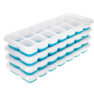 Bandeja para Cubitos de Hielo de 14 Compartimentos con Tapa y Fondo Flexible para Whisky, Cócteles y Bebidas Frías, Apta para Congelador, Libre de BPA - Product Image 1
