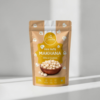 Op maat gedrukte gemengde Makhana-noot snackverpakking zakjes met matte glans afwerking, voedselveilig, flexibel, staande pouch zak