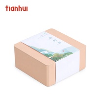 Boîte de rangement carrée pour biscuits et thé, boîte en métal blanche personnalisable pour confiseries et biscuits