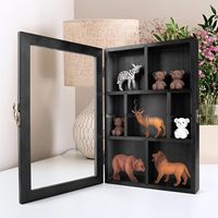 Boîte de présentation en bois pour pierres et cristaux, avec couvercle transparent, pour huiles essentielles, lotions, cosmétiques faits main et personnalisables