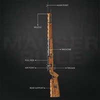 Reobrix 77003 EVS Soft Elastic Desert Eagle Submachine Pistol Gun Model DIY Plastik Perakitan Blok Bangunan Mainan Bata