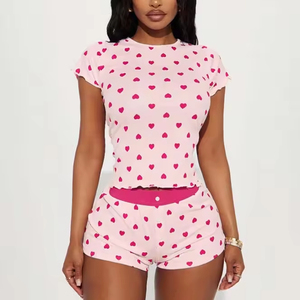 Conjunto de punto de 2 piezas para mujer, top largo con cuello redondo y manga tres cuartos, color liso, y pantalones cortos por encima de la rodilla, informal, para verano - Product Image 4