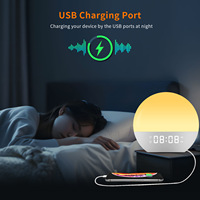 Réveil Lampe Simulateur d'Aube Personnalisé IBN avec Bruit Blanc et Veilleuse Textile