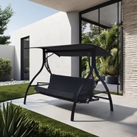 3 Places Acier Balançoire Patio Jardin Extérieur Mobilier Hamac Balançoire Design pour Adultes