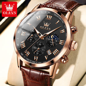 Reloj Deportivo de Moda OLEVS 5529 con Logotipo Personalizado OEM para Hombre, Reloj de Pulsera de Cuero para Hombre, Reloj de Cuarzo OEM - Product Image 2