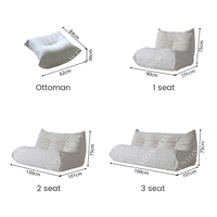 Canapé modulable 3 places en velours Tanzuo Union Win, style nordique de luxe, pour salon, collection Lazy