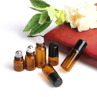 Flacon d'échantillon en verre ambré de 1ml avec couvercle à vis à bille pour huile et parfum pour l'échantillonnage et la conservation