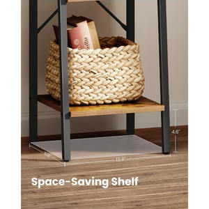 מודרני 5-שכבות freestone חצר מחסן עיצוב תעשייתי עץ אלון מדף סולם עם 2 ווים - Product Image 2