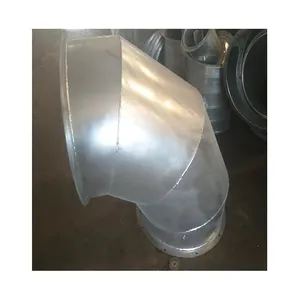 Codo galvanizado de gran diámetro de soldadura de tubería de aire en espiral de hierro blanco de calidad excepcional