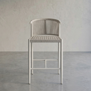 Sgabelli da <span class=keywords><strong>Bar</strong></span> Brio in Corda Intrecciata Leggera, Effetto Legno, in Alluminio, Altezza Bancone, per Hotel, Ristoranti, Cucine e <span class=keywords><strong>Bar</strong></span> - Product Image 1