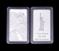Blocs commémoratifs personnalisés en fer plaqué or, pièces de monnaie Aigle Or et Argent, médailles de la Liberté américaines, cadeaux promotionnels d'entreprise