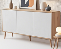 Armoire de rangement moderne en bois pour salon avec design gain de place, 3 compartiments, montage facile