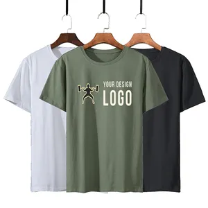 Casual Custom Big Size Design Tshirt Sportswear Printed Logo Men's Gym Fitness Training Clothing Polyester And Cotton T Shirt