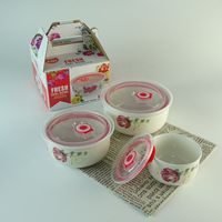 Y1456 Ensemble de 3 bols frais en céramique de haute qualité, adaptés au micro-ondes, ensemble de bols chinois pour cadeau de mariage