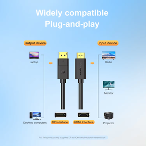 Cable Mindpure 4K DP <span class=keywords><strong>a</strong></span> <span class=keywords><strong>HDMI</strong></span> Macho <span class=keywords><strong>a</strong></span> Macho, Cable Unidireccional con Bloqueo para <span class=keywords><strong>DisplayPort</strong></span> <span class=keywords><strong>a</strong></span> <span class=keywords><strong>HDMI</strong></span> para PC, Laptop, Monitor, Proyector - Product Image 6