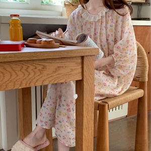 2025 printemps été Floral Loungewear chemise de nuit douce femmes Cutwork robe <span class=keywords><strong>originale</strong></span> - Product Image 5