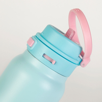 Nouvelle conception, gourde sportive en acier inoxydable à double paroi de 960 ml, à large ouverture, avec poignée, pour les voyages en plein air