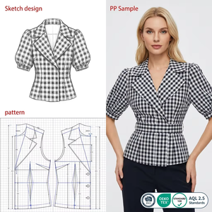 Chemisier en satin vert personnalisé pour femme, <span class=keywords><strong>haut</strong></span> à manches longues et à enrouler, style rétro vintage années 50, chemisiers et chemises pour femme - Product Image 6