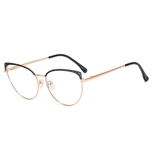 MS 82028แว่นตา<span class=keywords><strong>2022</strong></span>ใหม่แมวตาออกแบบสุภาพสตรีชุดเยาวชนโลหะกรอบขนาดใหญ่ธรรมดาต่อต้านสีฟ้าแสงแว่นตา - Product Image 5