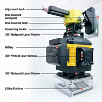 Niveau laser vert 4x360 16 lignes 4D croisées haute précision 12V 505-520nm alimenté par batterie auto-nivelant qualité industrielle et bricolage