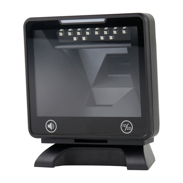 A90 Black Desktop 2D Barcode Scanner with Wired USB & COM Interface 1D/2D Scan Type