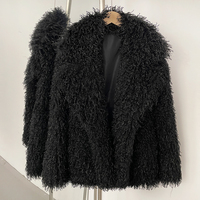 OFTBUY Manteau en fausse fourrure moelleuse pour femme, écologique, nouveauté hiver, veste chaude à manches longues, chic pour le bureau