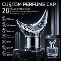 Tapa de perfume de Zamac con diseño calado celestial, celosía de corte hueco, acabado oxidado en oro rosa mate, OEM personalizado, sin stock