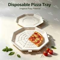 Assiette à pizza ronde jetable en bagasse biodégradable de 8,75 pouces, 100 % compostable, écologique, pour les fêtes et les restaurants