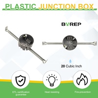 Caja de Conexiones Eléctrica BAREP ETLus UL514C de 1 Grupo, PC/PVC, UL94 V0, Gris, con Cubierta para Tomacorriente