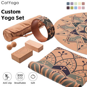 Tapis de yoga écologique de qualité supérieure en liège biodégradable et durable, avec logo en caoutchouc premium et liège non toxique - Product Image 2