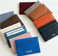 Dompet Saku Kulit Pria, 6 Slot Kulit Sapi Pemegang Kartu Kredit Bisnis Klip Uang Hadiah Uang