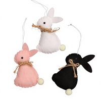 Nouvel Arrivage Transfrontalier : Peluche Lapin de Pâques Mignon Tenant une Carotte et un Panier de Fleurs, Figurine Décorative de Fête