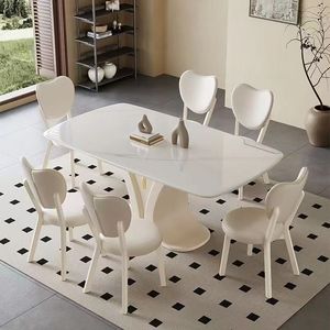 <span class=keywords><strong>Juego</strong></span> <span class=keywords><strong>de</strong></span> Mesa y <span class=keywords><strong>Sillas</strong></span> <span class=keywords><strong>de</strong></span> <span class=keywords><strong>Comedor</strong></span> Rectangulares Modernos <span class=keywords><strong>de</strong></span> Lujo, <span class=keywords><strong>de</strong></span> Mármol y Madera Maciza, para 4 o <span class=keywords><strong>6</strong></span> Personas, Diseño Elegante y Vintage para <span class=keywords><strong>Comedor</strong></span> o Cocina - Product Image 5