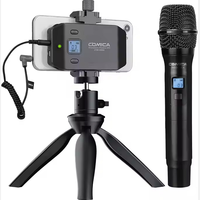 Comica CVM-WS50H UHF 6 canaux condensateur micro portable sans fil Microphone pour iPhone caméra Gopro