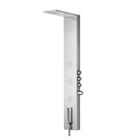 Panneau de douche intelligent avec ensemble de douche intégré, pommeau de douche multifonction, sortie d'eau LED, fixation murale, design moderne, finition brossée effet pluie