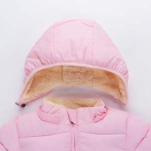 Veste matelassée à capuche pour bébé garçon et <span class=keywords><strong>fille</strong></span>, fermeture éclair, manteau chaud d'hiver pour enfants, vêtements d'extérieur - Product Image 3