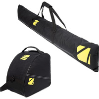 Ensemble de sacs de ski et de bottes avec fond antidérapant, rembourrage en mousse de 3 mm, double fermeture éclair, longueur réglable, sac de voyage pour bottes de ski, transport bidirectionnel