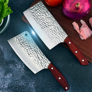 Cuchillo de cocina forjado a mano, cuchillo de carnicero de acero inoxidable, cuchillo afilado para rebanar, popular en puestos callejeros y ferias comerciales. - Product Image 4