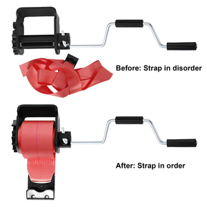 Nouveau <span class=keywords><strong>Enrouleur</strong></span> <span class=keywords><strong>de</strong></span> sangles portable à plat en acier inoxydable, manuel, 18 pouces, pour camions et remorques - Product Image 5