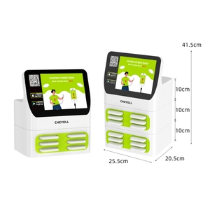 Station de location de batteries externes solaires partagées 8 emplacements empilables 5000 mAh avec écran publicitaire LCD et paiement par carte bancaire - Product Image 2