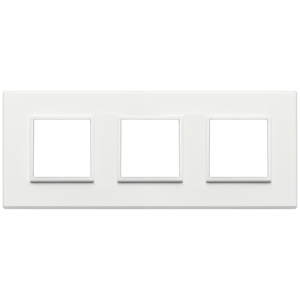 White 3 Gang Wall <b>Switch</b> <b>Plate</b> 24mm Length 9.7cm Width 1.7cm Height For Indoor Use - Product Image 1