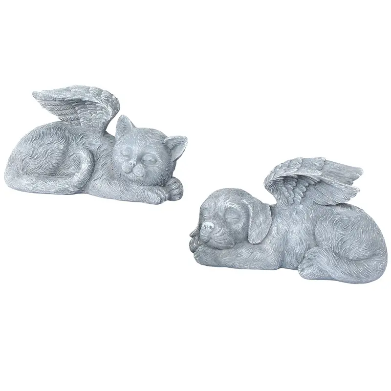 Ala de Ángel de resina para mascotas, gato y perro, piedras conmemorativas para la tumba, venta al por mayor de fábrica