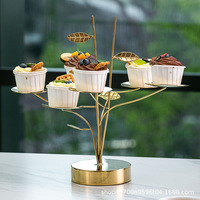 Présentoir à desserts à trois niveaux en acier inoxydable, style européen, pour le thé de l'après-midi, plateau à fruits, présentoir à gâteaux, pour les pauses thé, buffet d'hôtel, froid